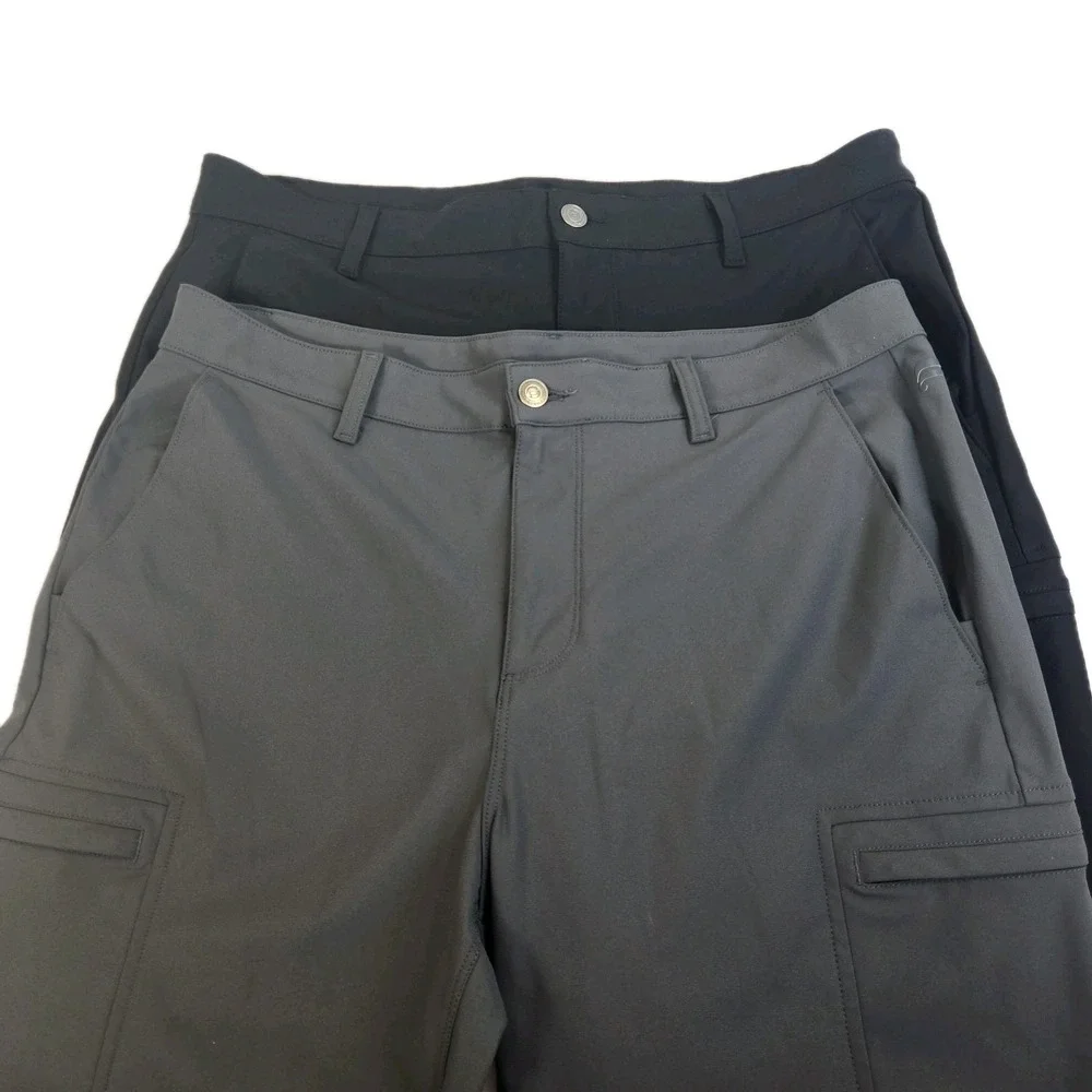 Fabletics Pants Lot Of 2 Mens 36x30 Gray & Black Chino Stretch Athleisure‎ Cargo